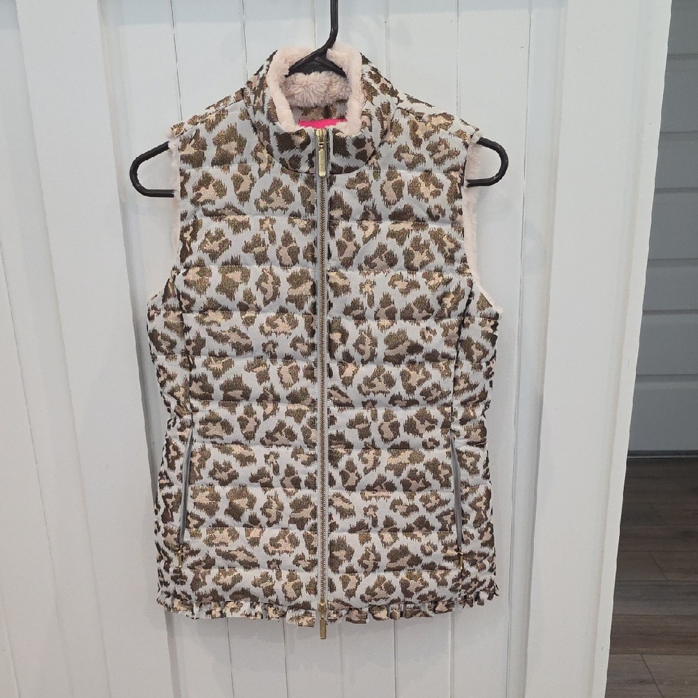 Lilly Pulitzer Faux Fur Leopard Vest
